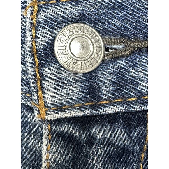 Levi's 505 Regular Fit Straight Leg Blue Jeans 90s Men's 34x32 (34x30) Grunge - Picture 6 of 15